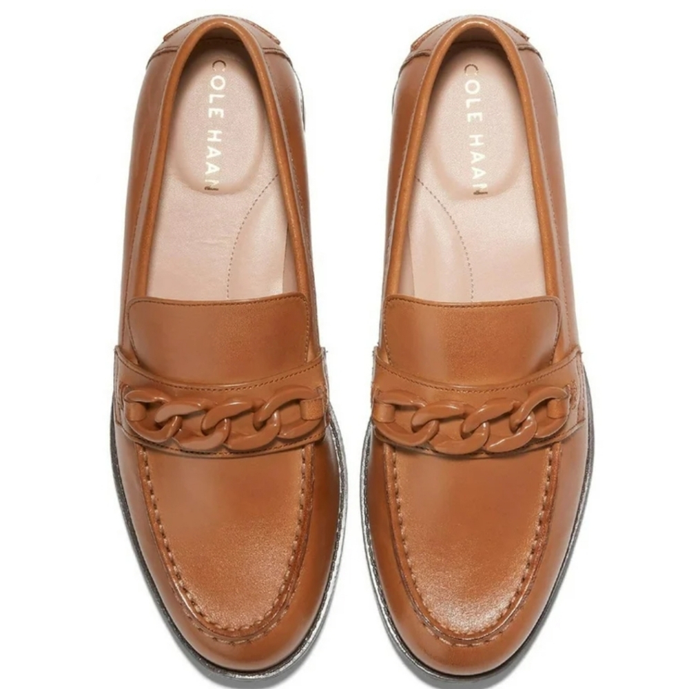 $150 Cole Haan Womens Stassi Chain Loafer Leather  Brown Size 10.5 B New - Picture 2 of 15